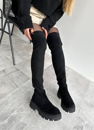 Ботфорты замшевые, ботфорты кожаные