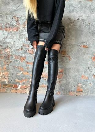 Ботфорты замшевые, ботфорты кожаные