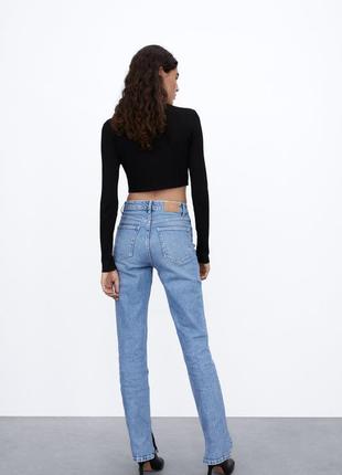 Классные голубые джинсы с разрезами zara, размер s.4 фото