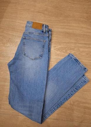 Классные голубые джинсы с разрезами zara, размер s.7 фото