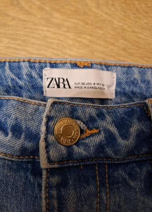 Классные голубые джинсы с разрезами zara, размер s.8 фото
