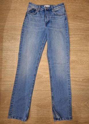 Классные голубые джинсы с разрезами zara, размер s.9 фото