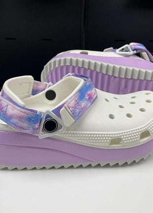 Crocs classic hiker clog білі лавандові размер m 6 w 8