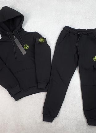 Подростковый теплый спортивный костюм stone island