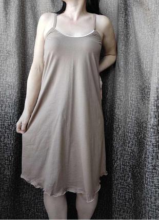 Женская легкая ночная рубашка на тонкой бретели3 фото