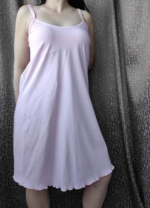 Женская легкая ночная рубашка на тонкой бретели5 фото