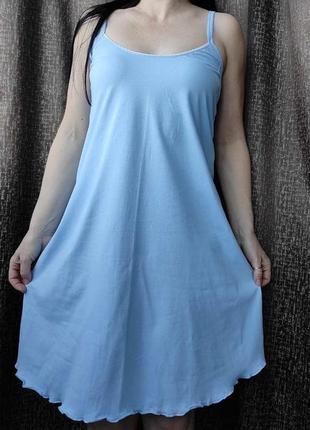 Женская легкая ночная рубашка на тонкой бретели6 фото