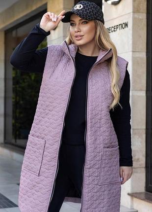 Жіноча осіння подовжена жилетка