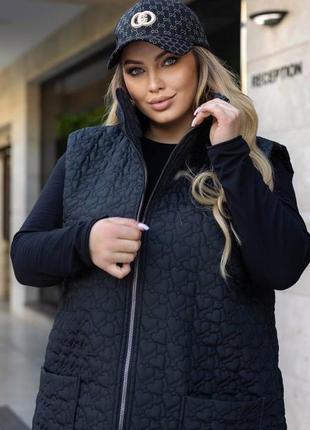 Жіноча осіння подовжена жилетка