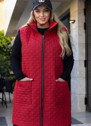 Жіноча осіння подовжена жилетка