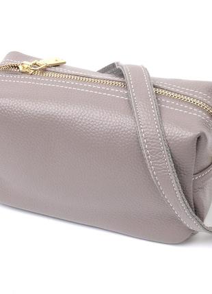 Сіра сумка сумка на зап'ястя через плече натуральна шкіра 722275