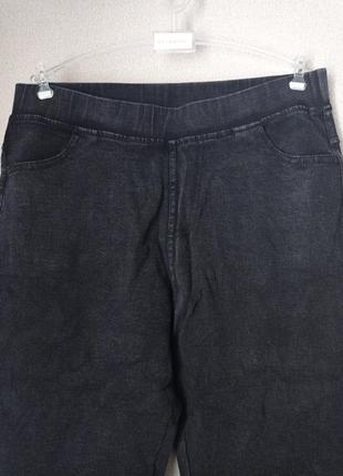 Стрейчевые джинсы скинни с кружевом, цвет черный, размер л - хл, хлопок.4 фото