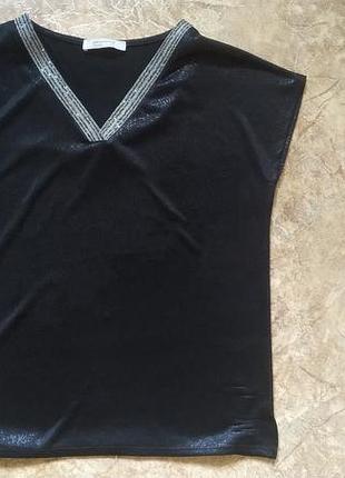 Лёгкий топ, чёрный топ, блузка в мелкую блёстку