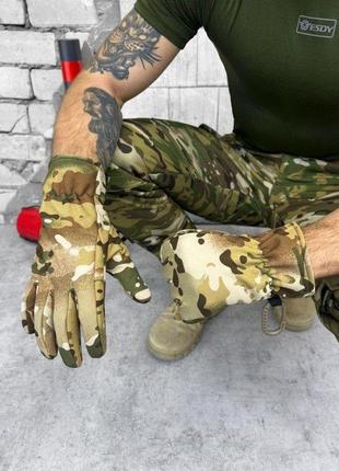 Чоловічі зимові водоотталкивальні рукавиці для зсу з карабіном, утеплені, захисні.