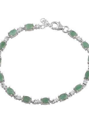 Серебряный браслет silverthin с натуральным изумрудом 6.655ct, вес изделия 7,99 гр (2040408) 1720 размер