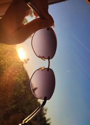 Сонячні окуляри коричневі золота фурнітура сонцезахисні очки солнечные ромби капля10 фото