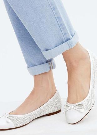 Твидовые балетки туфли на низком ходу от new look