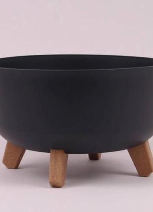 Горшок для цветов кашпо на ножках грация антрацыт 3,8 л