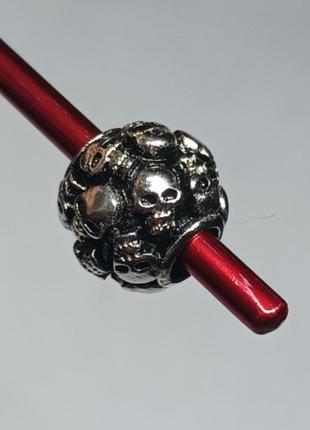 Шарм намистина череп черепа срібло 925