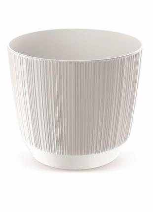 Горшок для цветов кашпо рифо белый 1 л