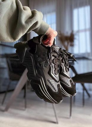 Шикарные кроссовки в стиле dolce & gabbana daymaster triple black premium чёрные