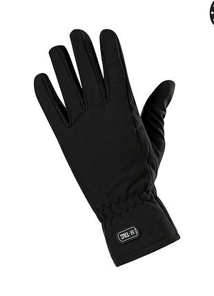 M-tac демісезонні рукавички soft shell black, тактичні теплі рукавички чорні, військові зимові рукавички2 фото