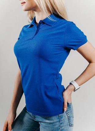 Женская футболка поло fruit of the loom 65/35 polo с воротником ярко-синий, s