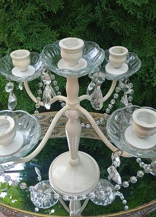 Подсвечник , канделябр хрустальный в отличном состоянии