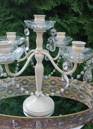 Подсвечник , канделябр хрустальный в отличном состоянии