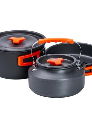 Набір туристичного посуду 3 предмети 16,5/14,5/17,5 см, похідний набір посуду, набір посуду для пікніка