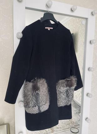 Пальто натуральный мех zara2 фото
