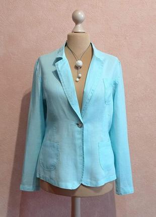 Женский льняной летний пиджак лазурного цвета, joyxtin (италия).