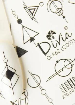 Наклейки на нігті divia "комбі" di862 №c001