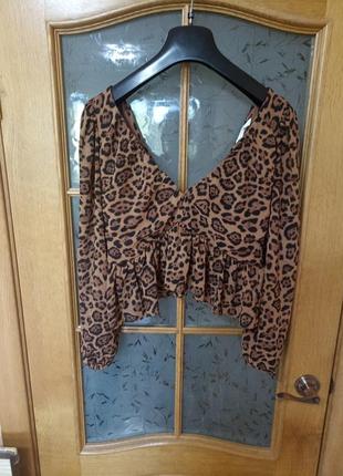 Блуза в хижий принт леопард h&m,p. m-l2 фото