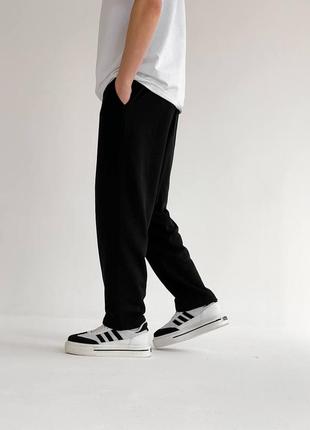 Чоловічі якісні зручні чорні спортивні широкі штани6 фото