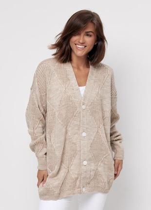Теплый вязаный кардиган с шерстью оверсайз кардиган свободного кроя