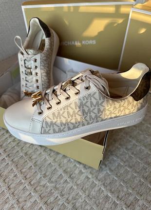 Кеды michael kors poppy trainer vanilla logo