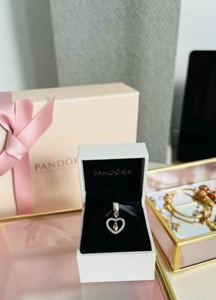 Розкішний шарм підвіска pandora оригінал срібло 925 і 14 к золото