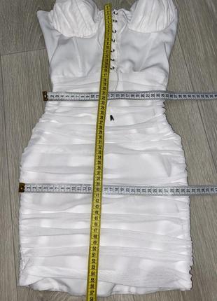 Біла міні серії сукня з чашкою і корсетом oh polly.2 фото