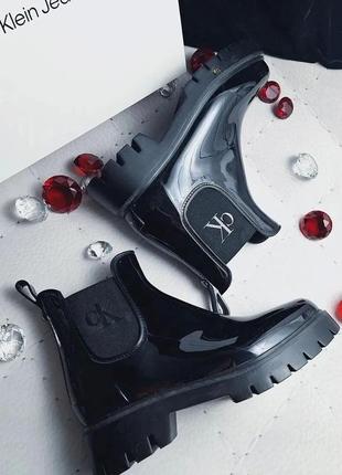Calvin klein оригінал чорні дощові резинові черевики