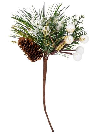 Декоративная ветвь "сосна в снегу", 18 см elisey