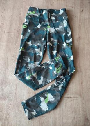 Круті жіночі спортивні лосини nike dri-fit, оригінал, розмір xs.