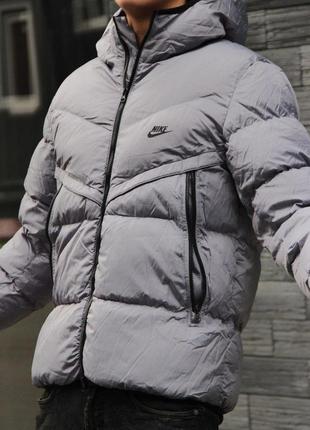 Пуховик nike сірий чоловічий зимовий / куртка найк