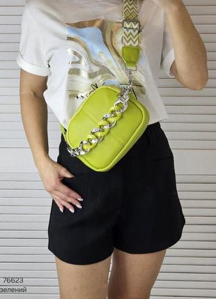 Жіноча стильна та якісна сумка з еко шкіри лайм4 фото