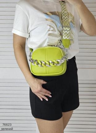 Жіноча стильна та якісна сумка з еко шкіри лайм5 фото