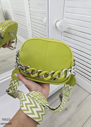 Жіноча стильна та якісна сумка з еко шкіри лайм3 фото