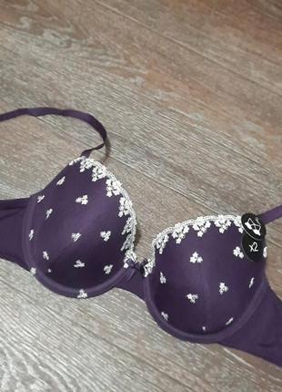 Новый кружевной бюстгалтер р.36 с 80 с от f&f, косточки, поролон