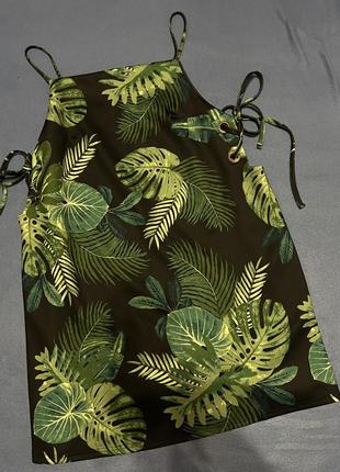 Трикотажный сарафан платье растительный принт asos