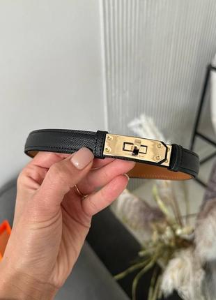 Тонкий ремешок belt hermes black2 фото