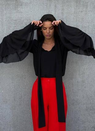 Шикарна блуза чорна біла